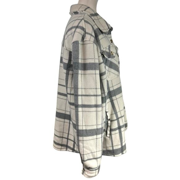 Sage Collective Plaid Flannel Fleece Lined Shirt Jacket Shacket Size XL - Picture 3 of 8